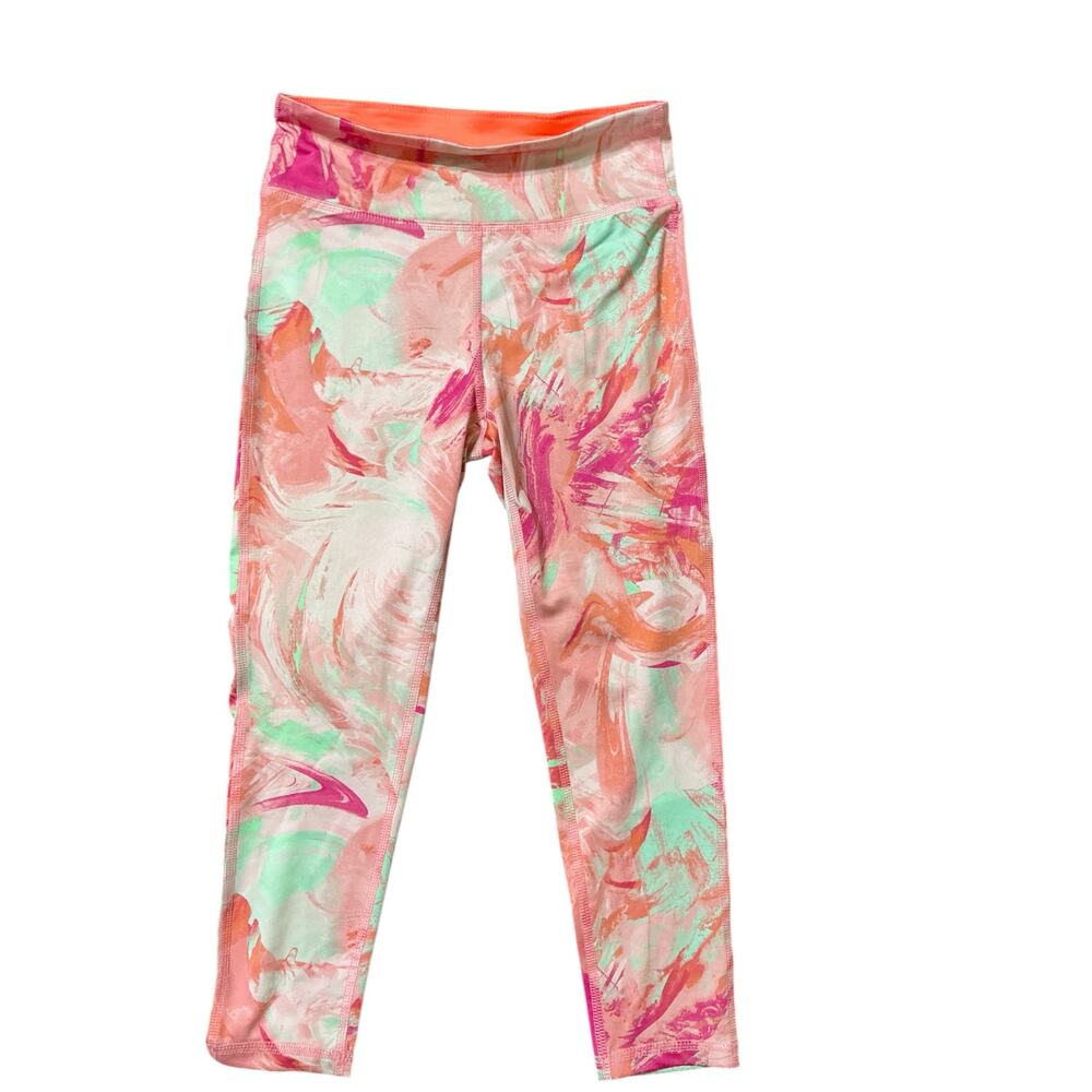 Ideology Pink Abstract Swirl Performance Leggings, Girls Size M